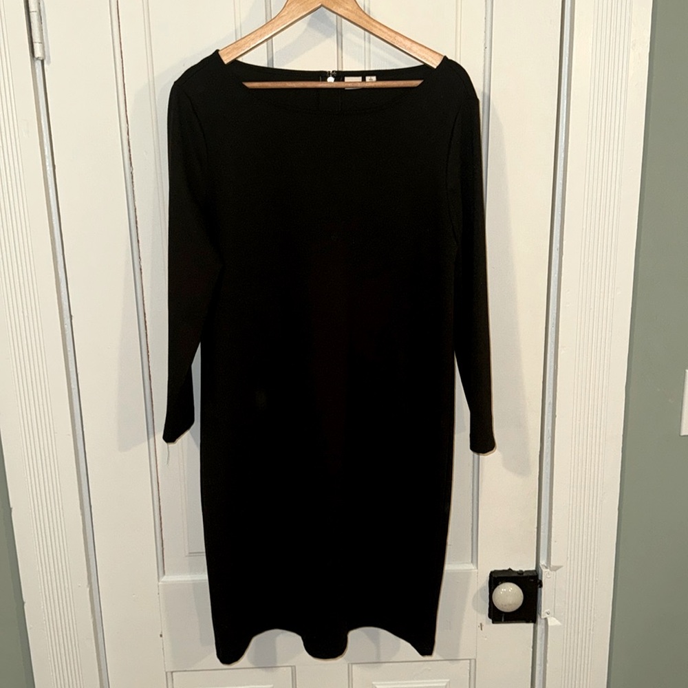 Gap Ponte Sheath Dress Black, large tall